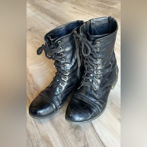 Madden girl, black combat boots